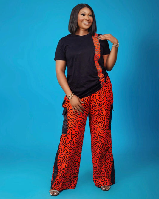 Black and red ankara style