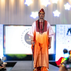 Crown of Heritage Collection – Regal Flame Agbada Set